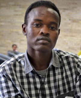 Young man in waiting room